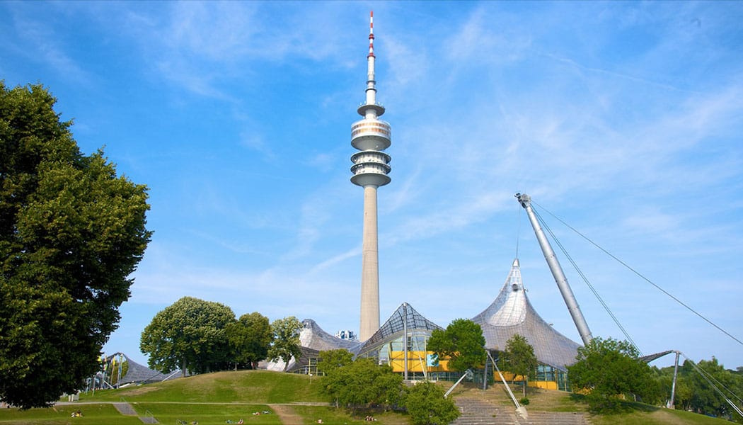 PHOTO DESCRIPTION: Munich Olympic Tower in the Olympiapark.