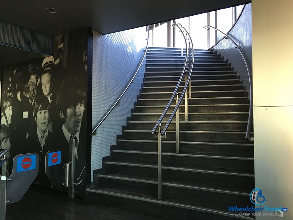 PHOTO DESCRIPTION: Staircase leading to the outdoor observation deck of the Munich Olympic Tower.