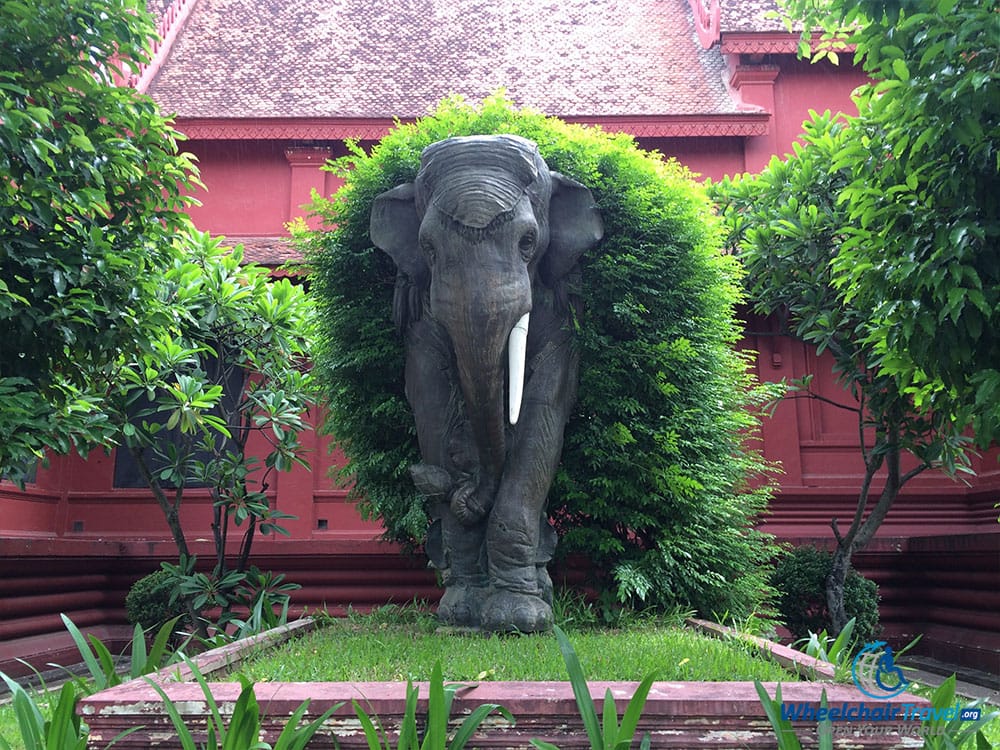 PHOTO: Statue of elephant outside Cambodia National Museum.