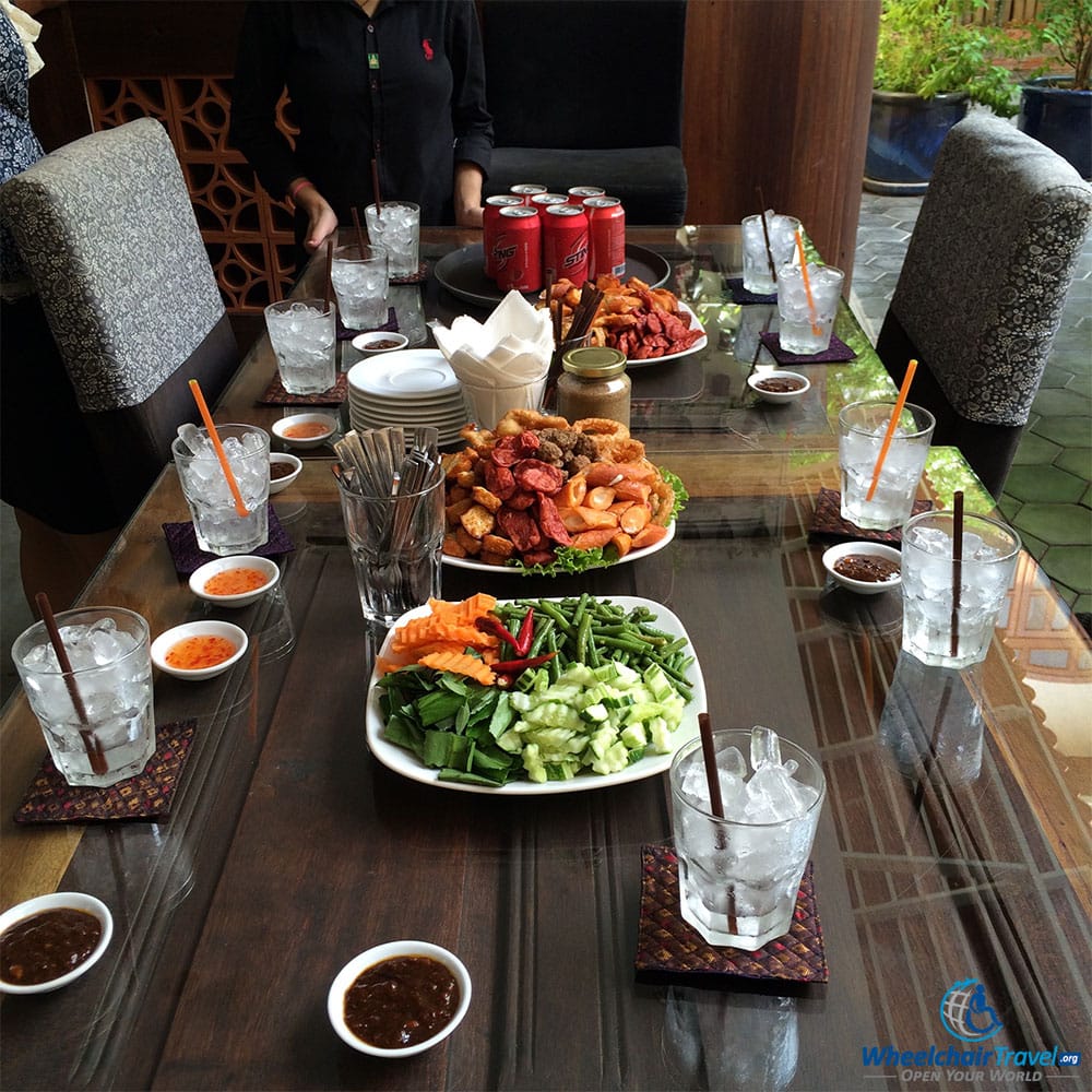 PHOTO: Food spread at House Boutique Hotel in Phnom Penh, Cambodia.