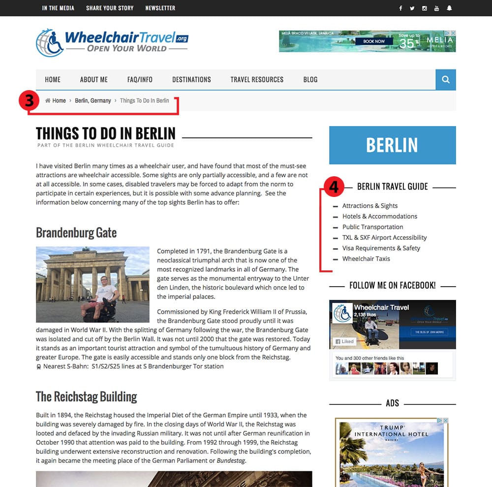 IMAGE: Screenshot of an internal travel guide page.