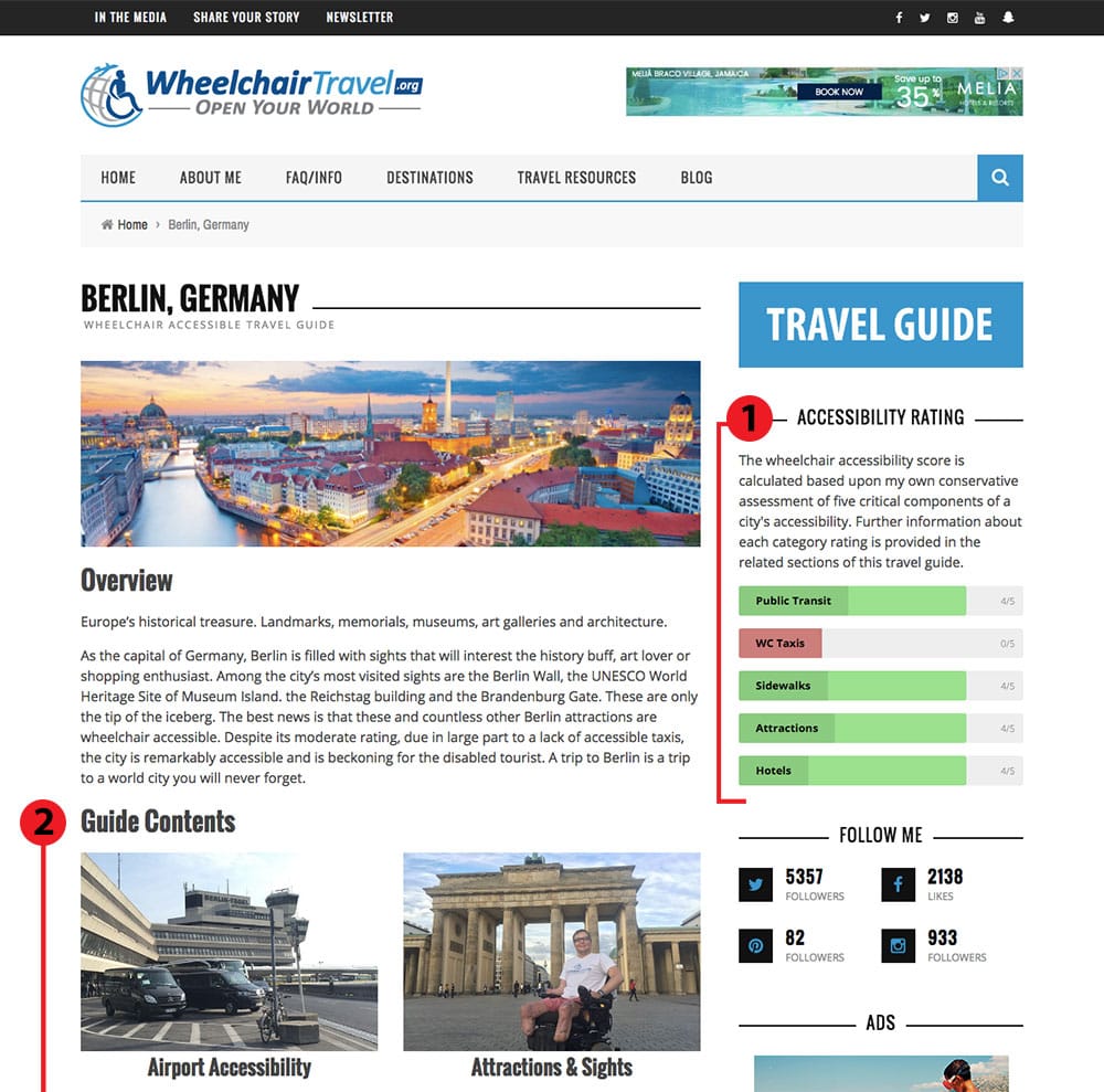 IMAGE: Screenshot of the Berlin, Germany travel guide home page.