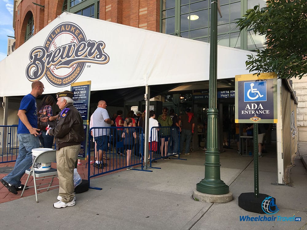 PHOTO: Wheelchair & disability priority entrance at Miller Park.