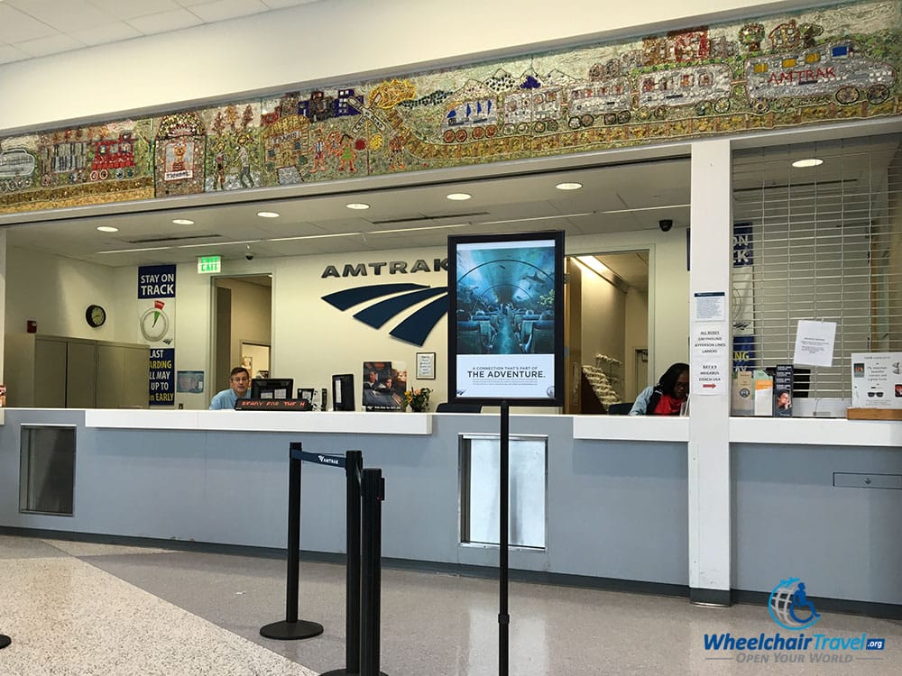 PHOTO: Amtrak ticket booth at Milwaukee Intermodal Station.