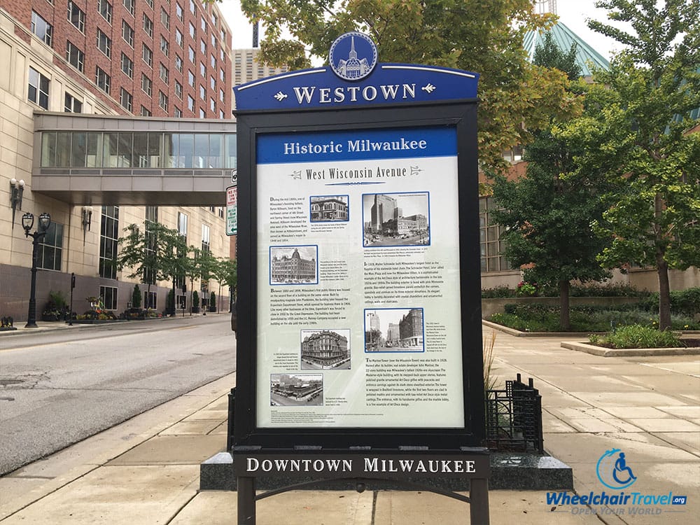 PHOTO: Historical information on a sign in downtown Milwaukee.