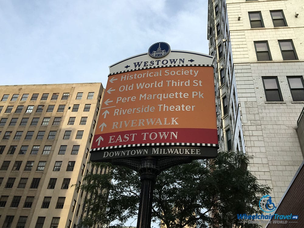 PHOTO: Directional signpost in Downtown Milwaukee.