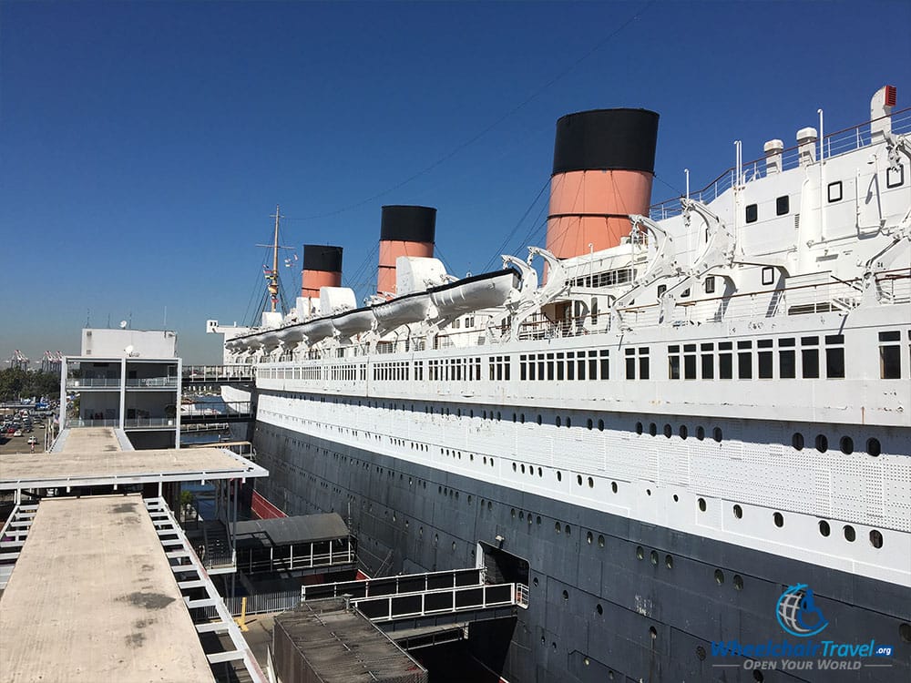 PHOTO: Lengthwise photograph of the exterior of the RMS Queen Mary.