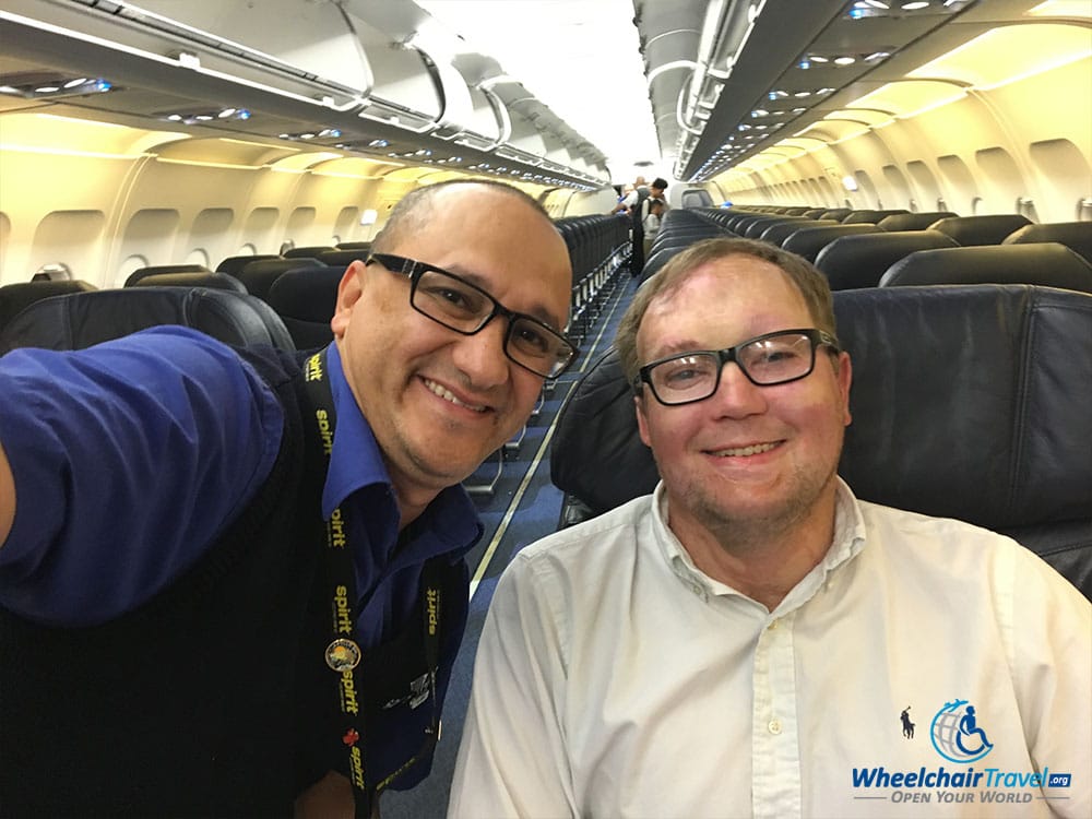 PHOTO: Selfie with Spirit Airlines flight attendant.