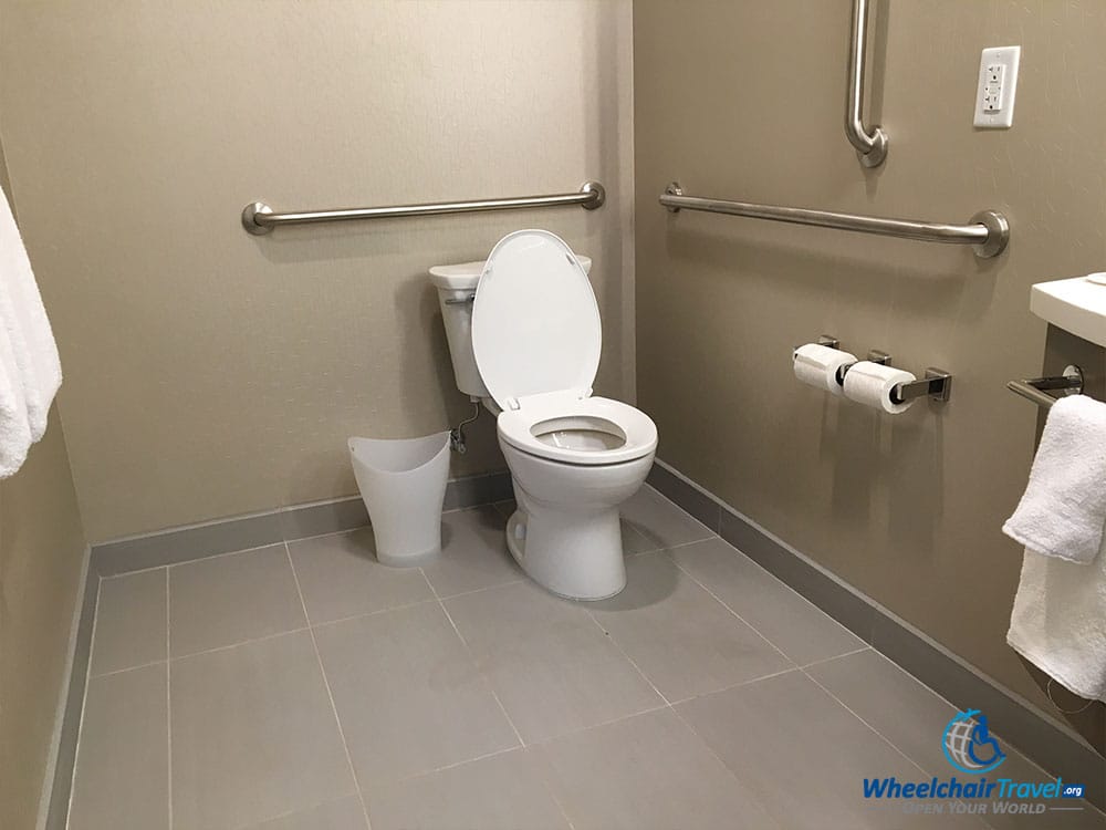 PHOTO: Wheelchair accessible toilet.