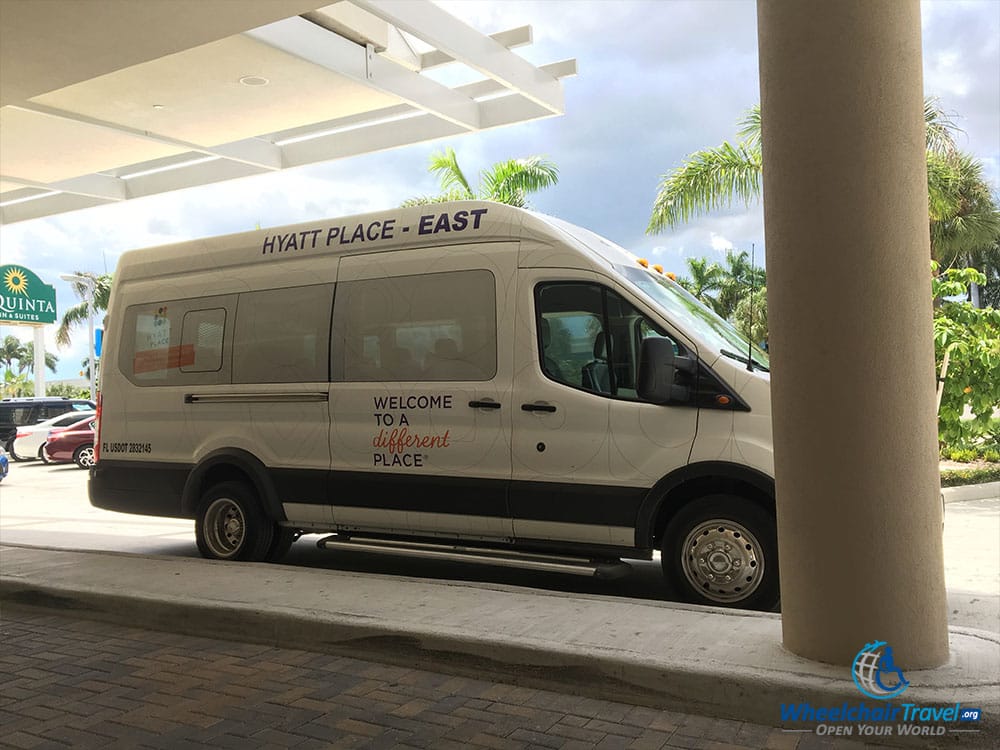 PHOTO: The Hyatt Place Miami Airport East's hotel shuttle is not wheelchair accessible.