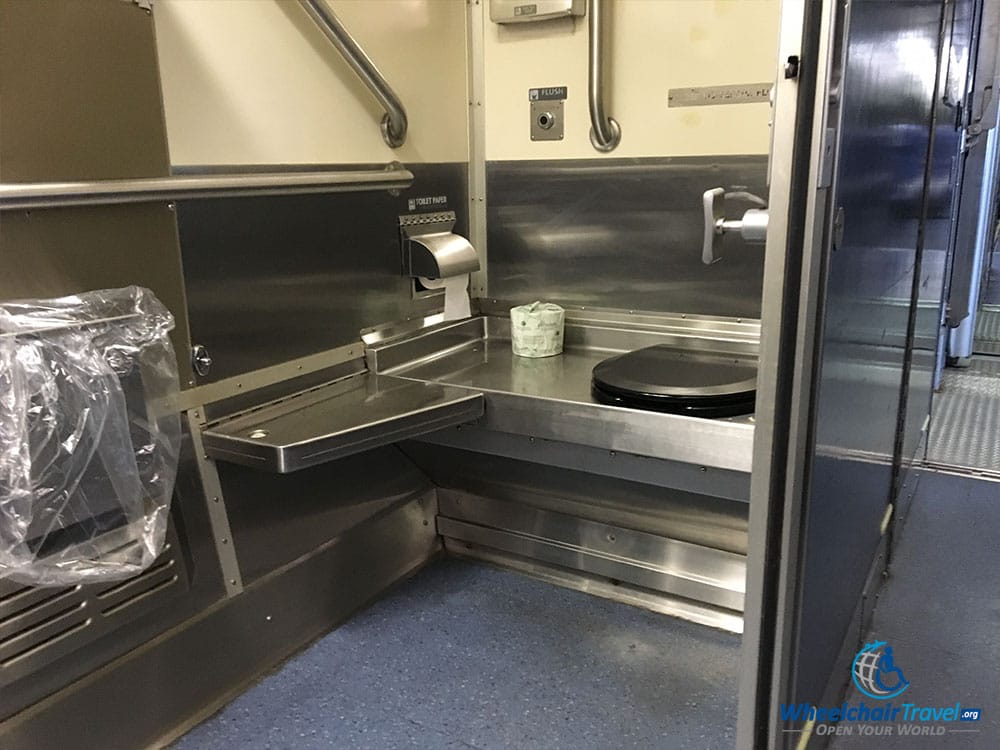 PHOTO: Wheelchair accessible bathroom on Amtrak Hiawatha train.