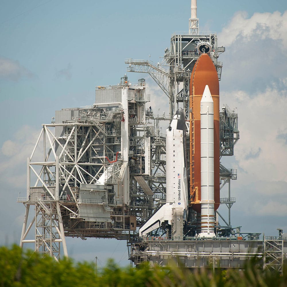 PHOTO: Space Shuttle Endeavour on Kennedy Space Center launchpad prior to STS-134.