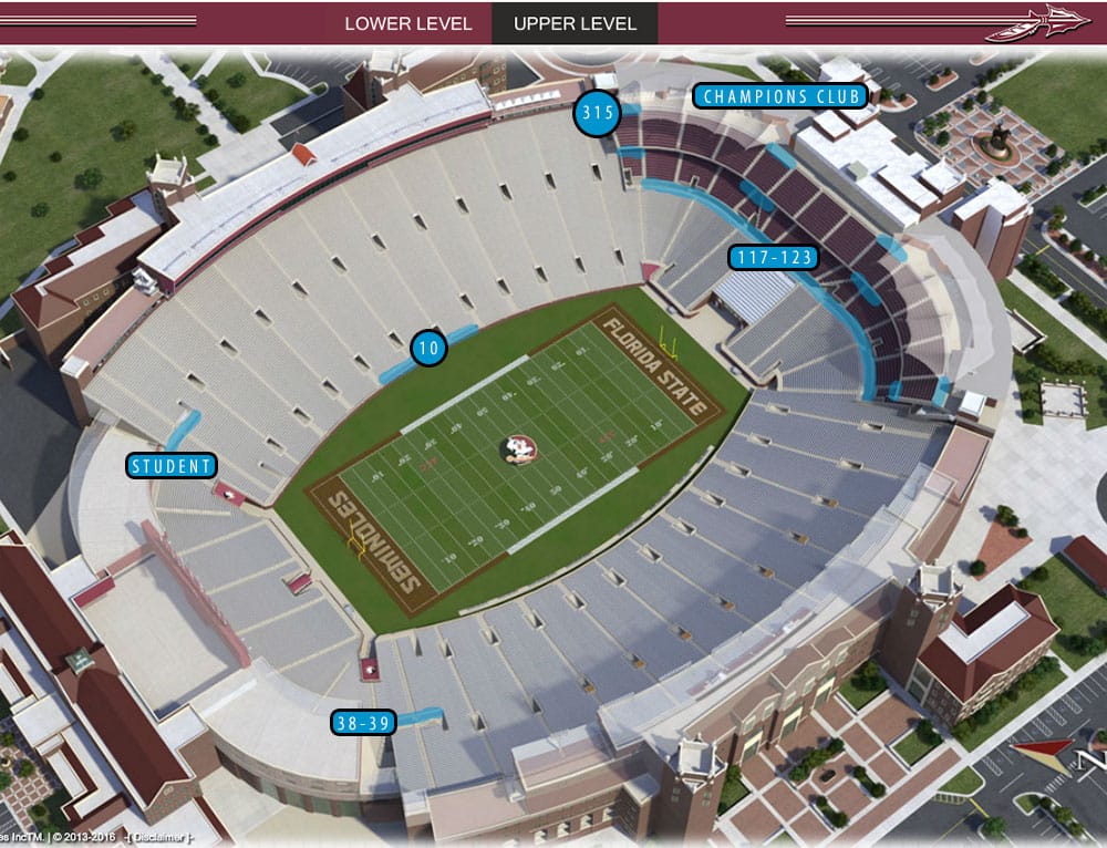 PHOTO: ADA seating chart at Doak Campbell Stadium.