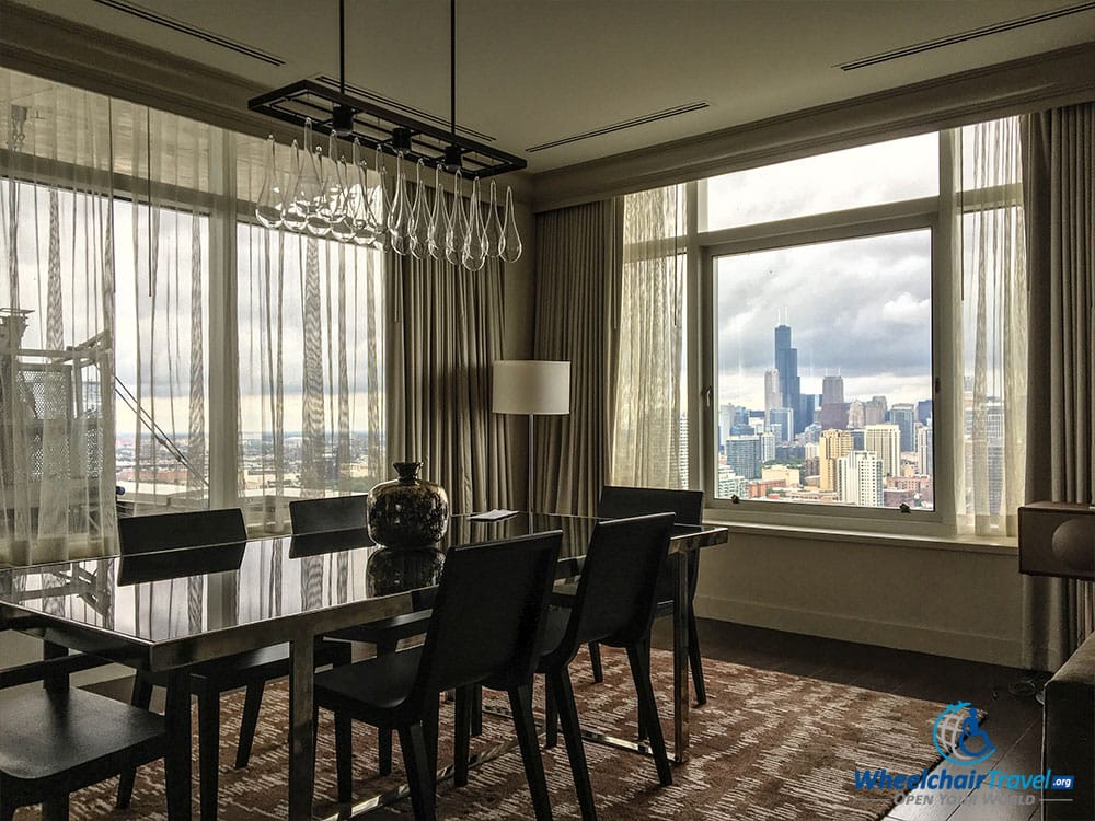 PHOTO: Dining room table in Hyatt Regency McCormick Place Suite.