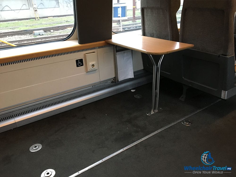 Wheelchair space on SJ train.