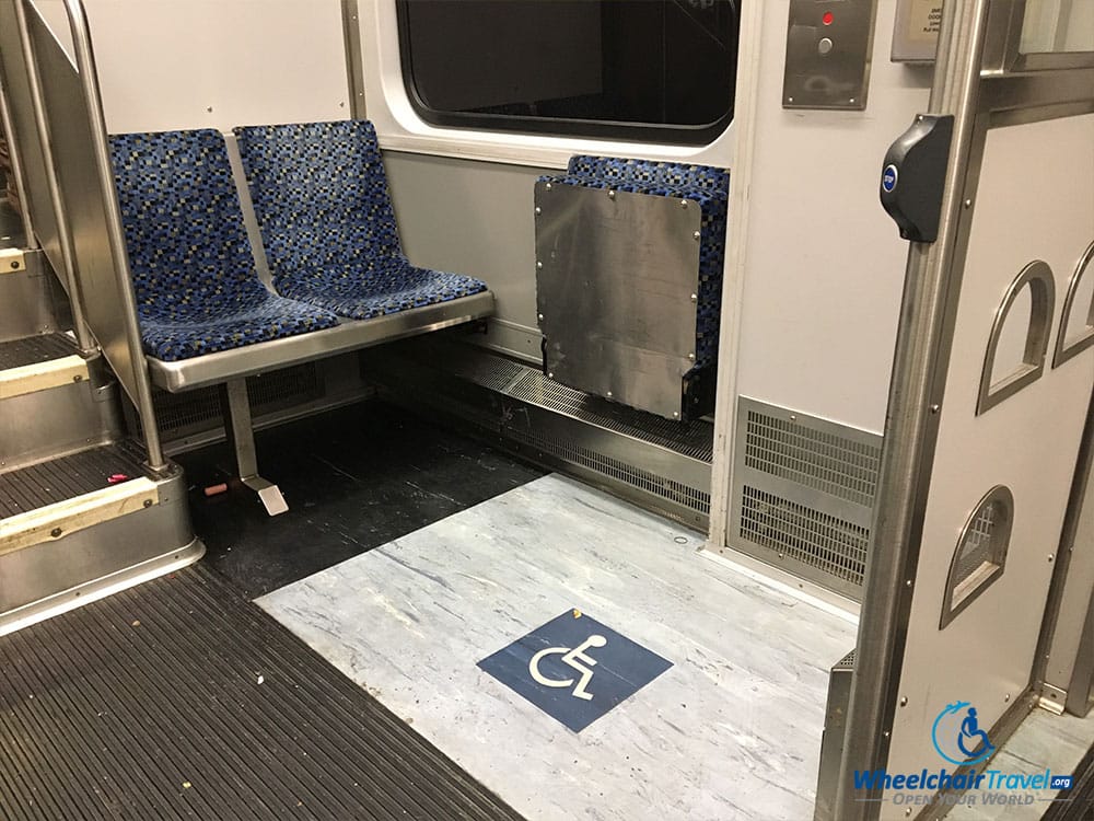 Wheelchair space on Dallas DART light rail train