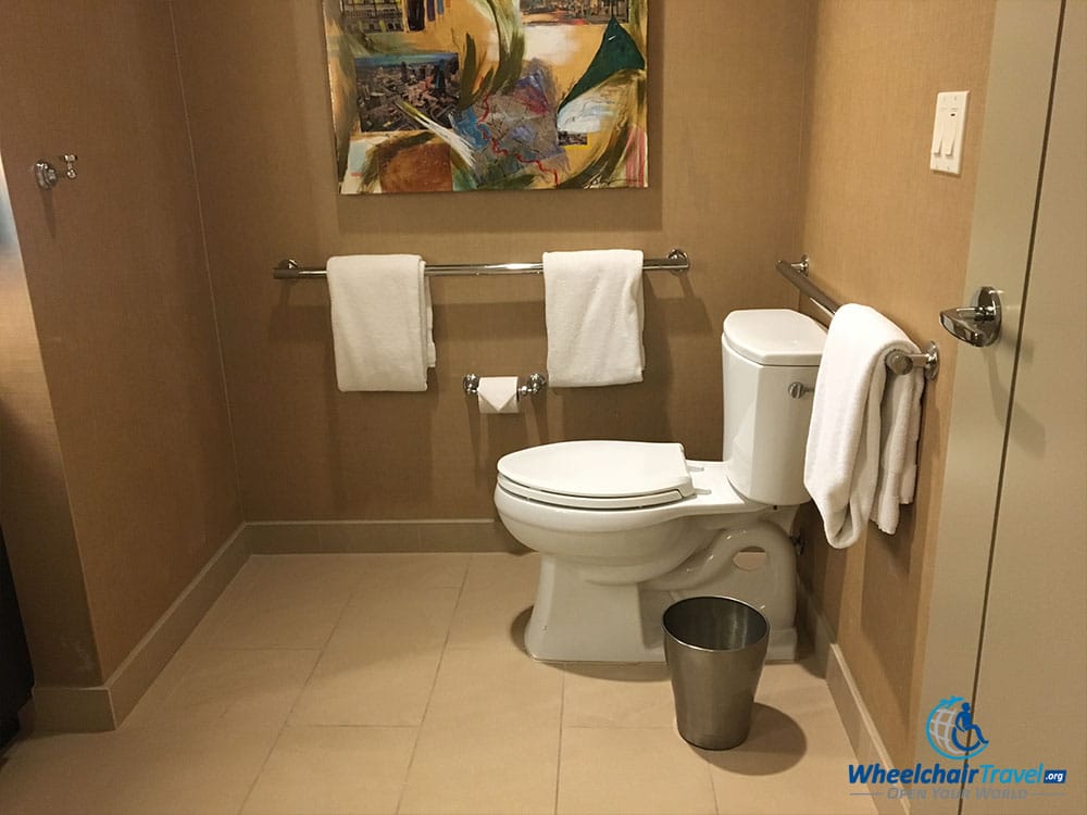 Wheelchair accessible toilet at Omni Dallas Hotel