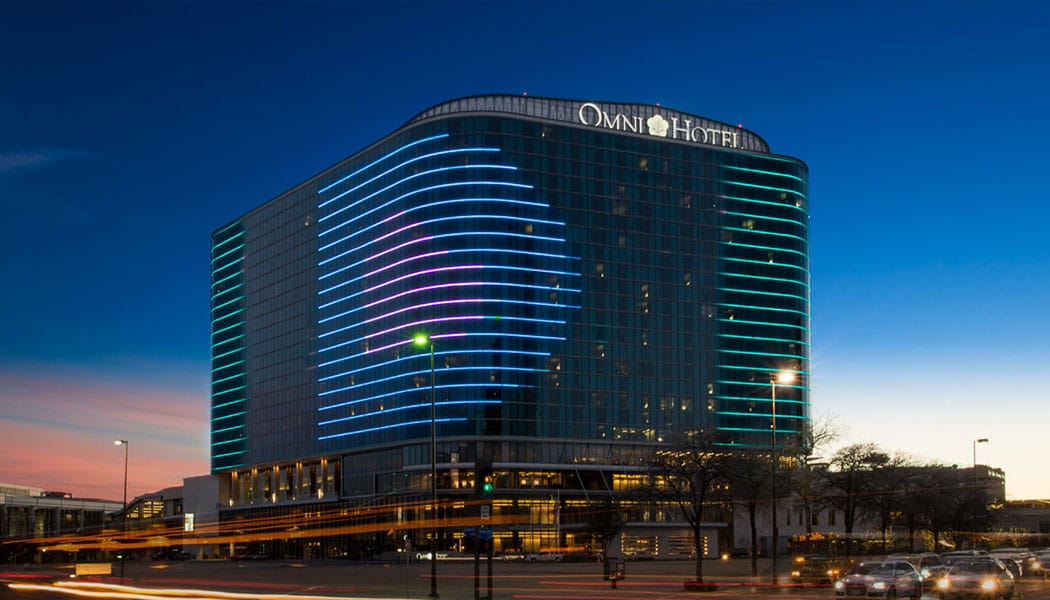 Exterior of the Omni Dallas Hotel