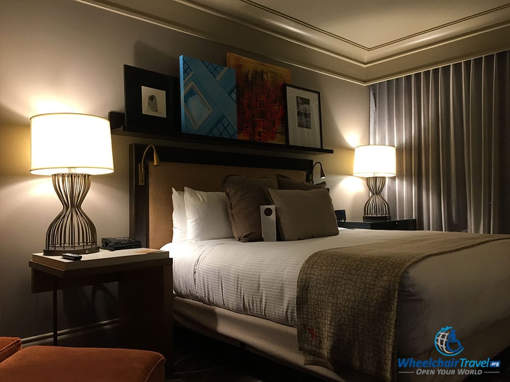 Deluxe room with king size bed at Omni Dallas Hotel