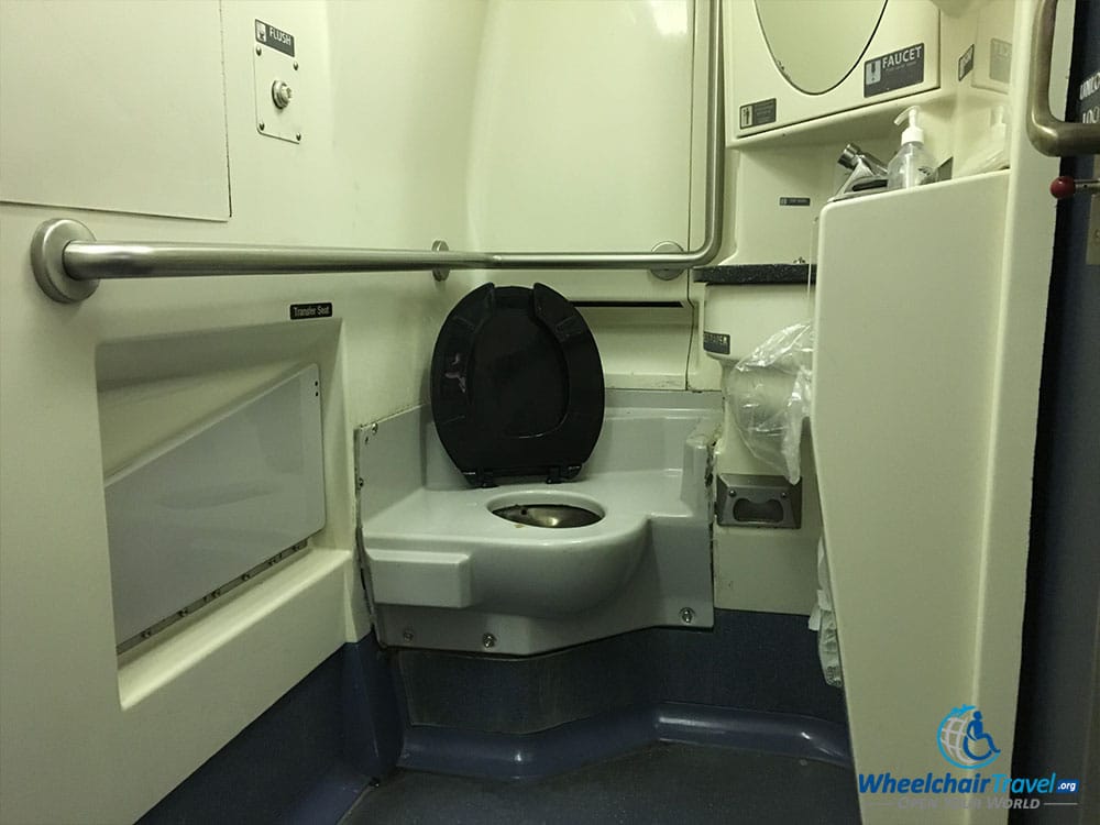 Wheelchair accessible bathroom on Amtrak Silver Star train