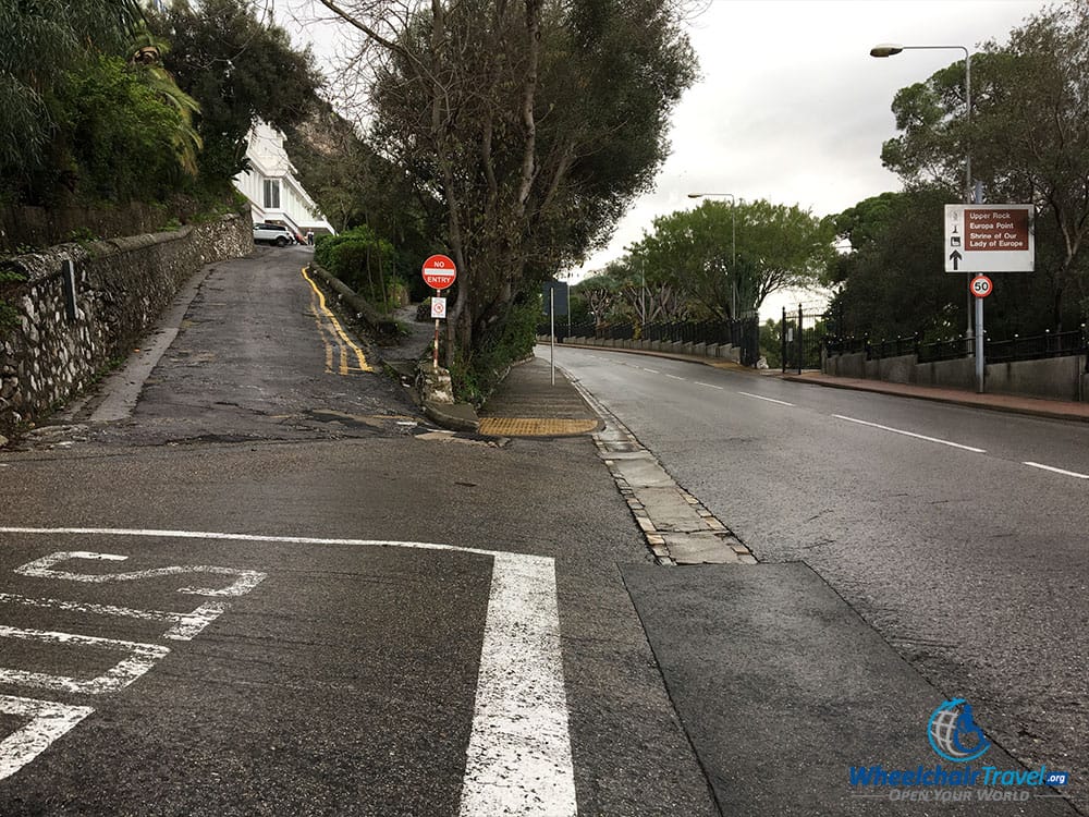 Steep entrance drive at The Rock Hotel Gibraltar