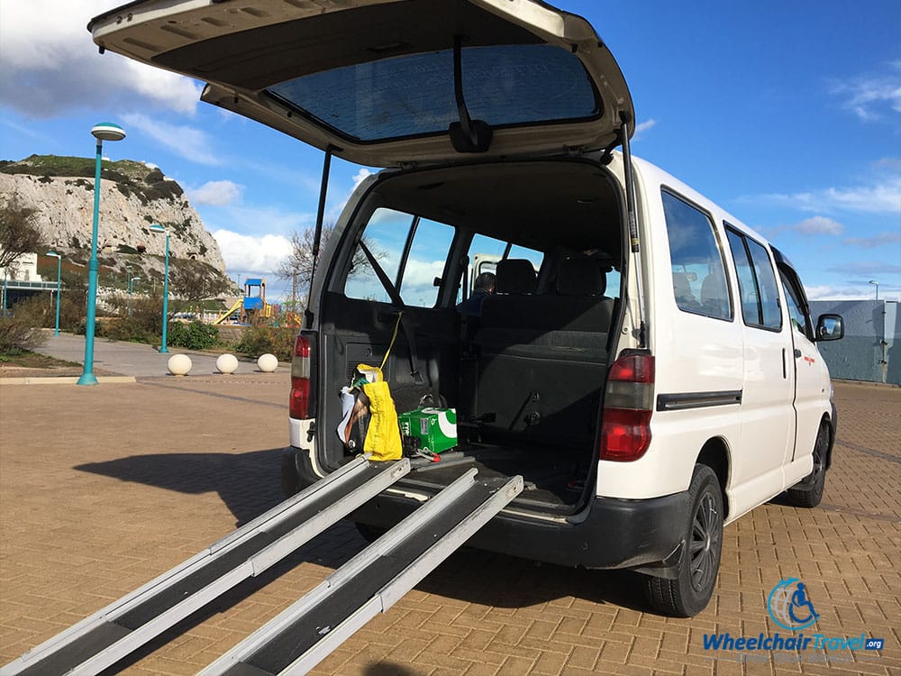 Gibraltar taxi van with wheelchair ramps