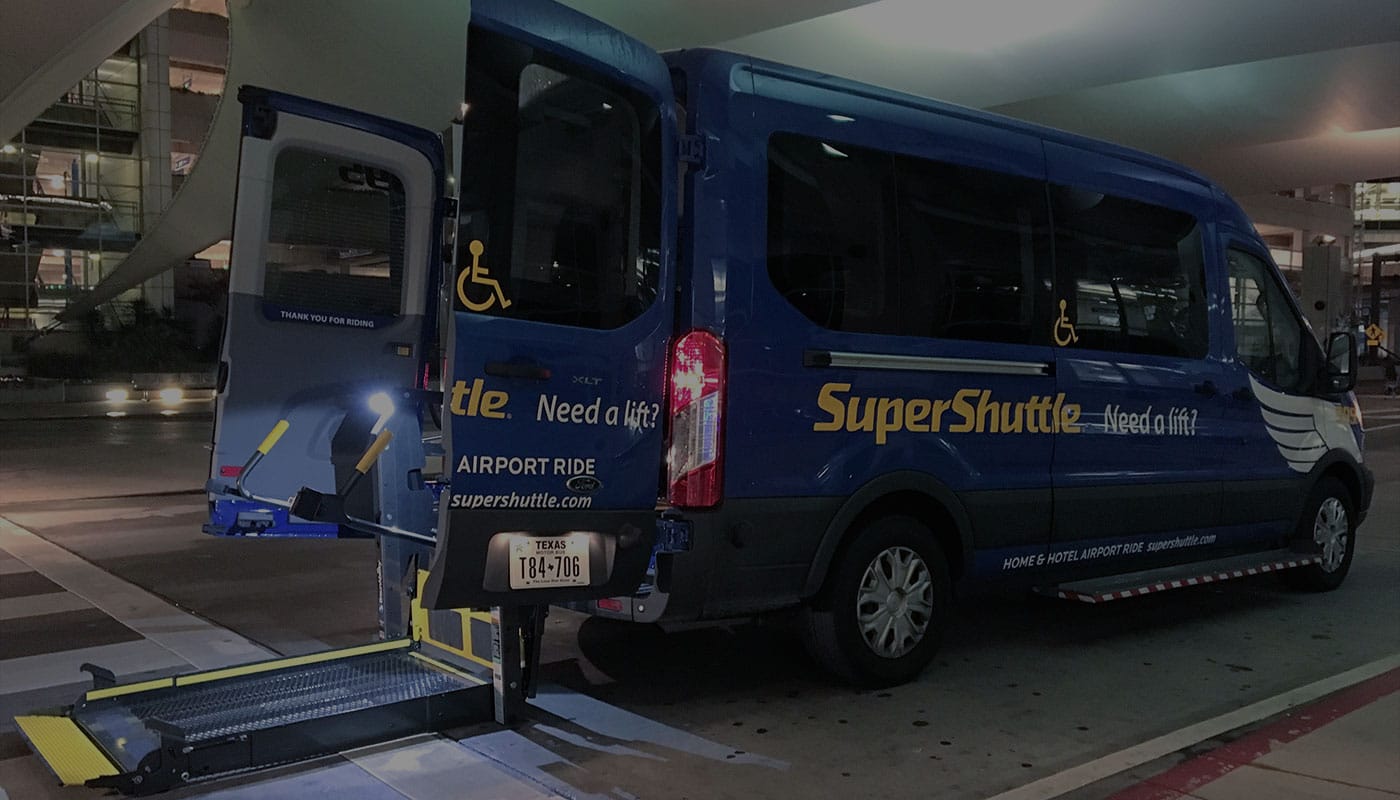 SuperShuttle van with wheelchair lift