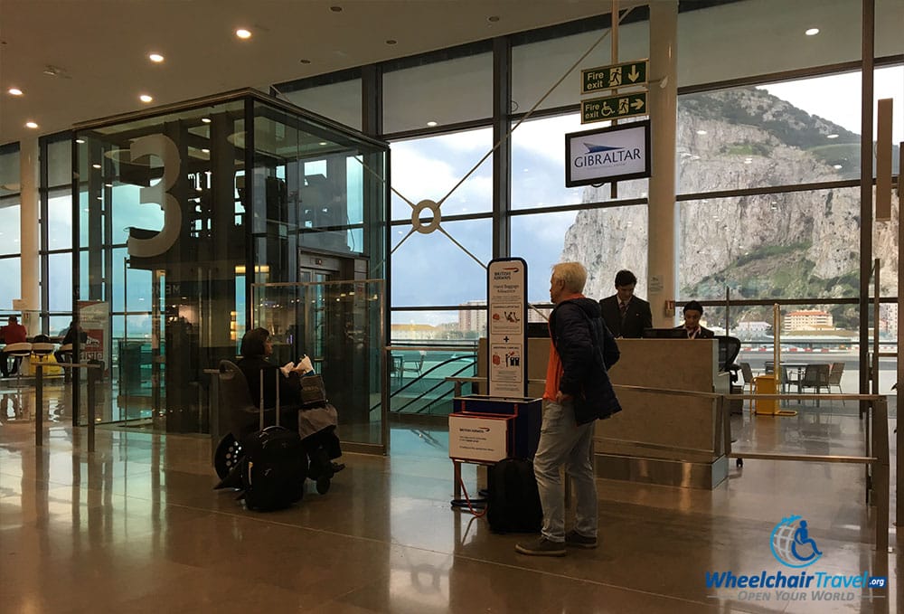 British Airways boarding gate at Gibraltar International Airport