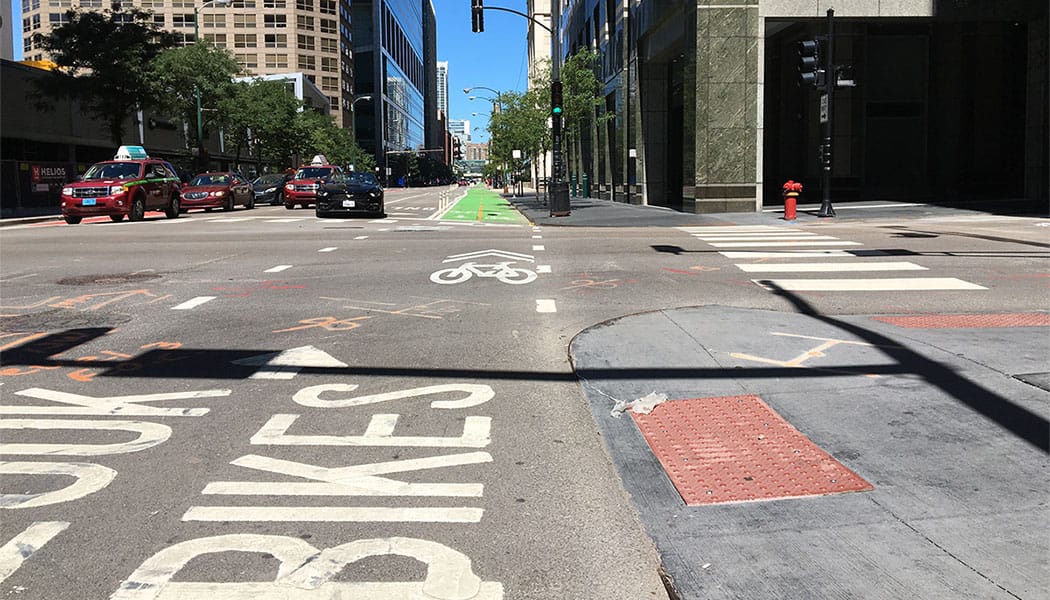 Accessible sidewalk in Chicago