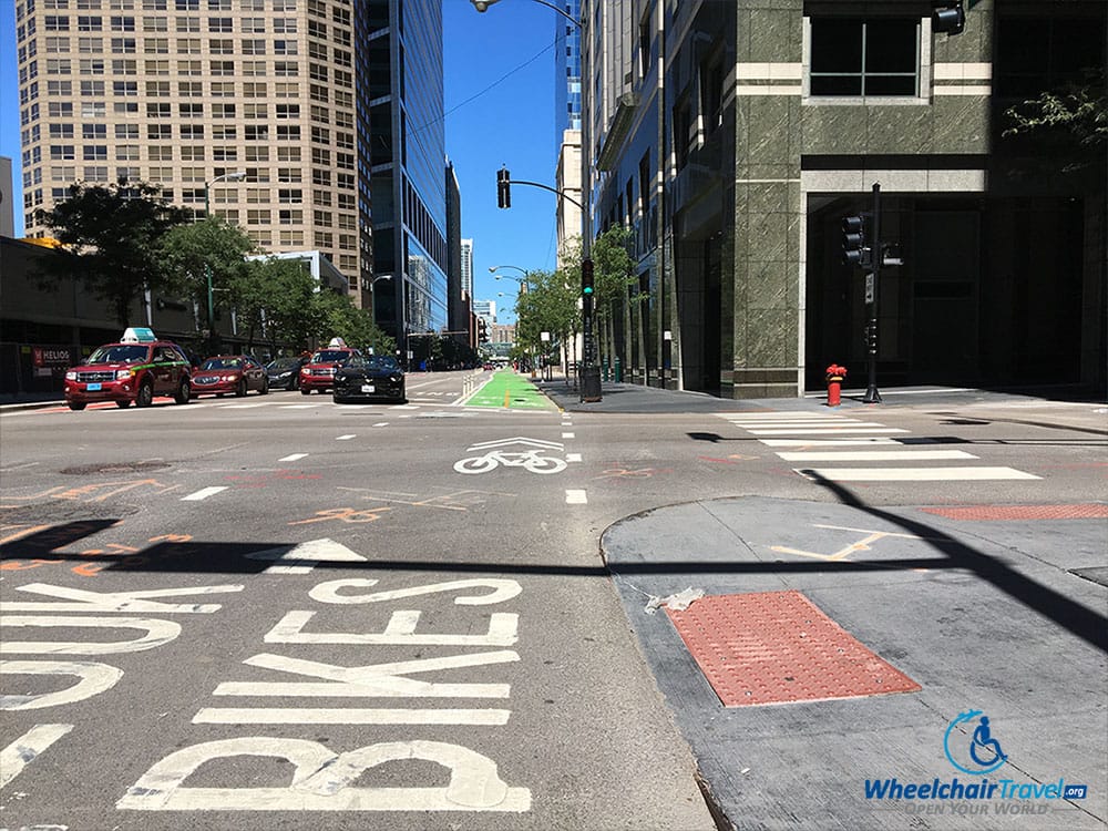 Accessible sidewalk in Chicago