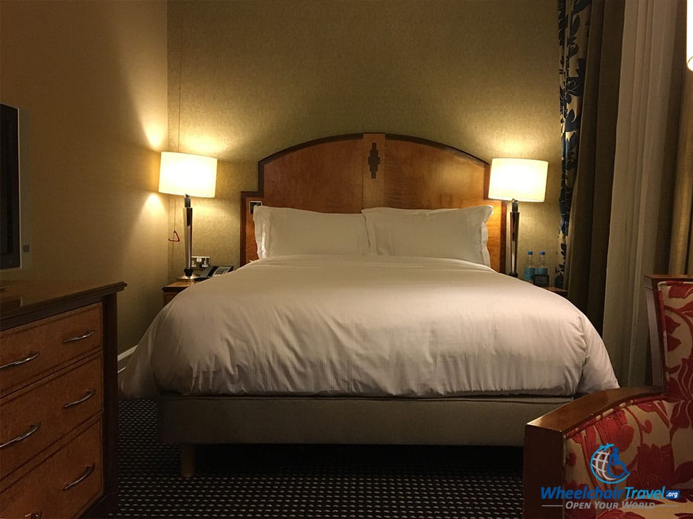 Queen size bed at Hilton London Paddington hotel