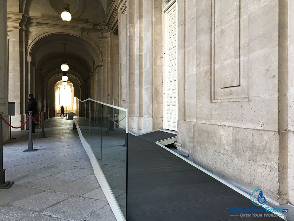 Wheelchair accessible ramp at Royal Palace of Madrid