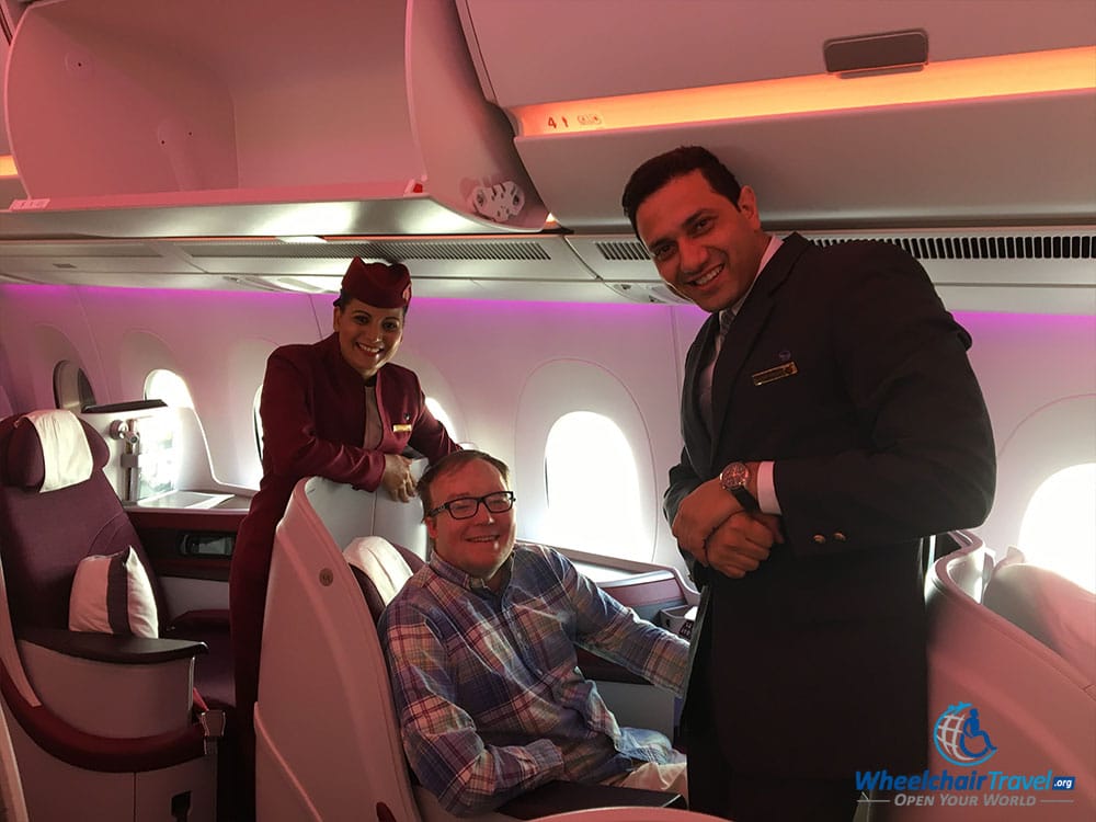 John with Qatar Airways crew on Airbus A350