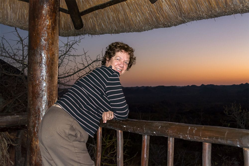 Pippa taking in the African sunset