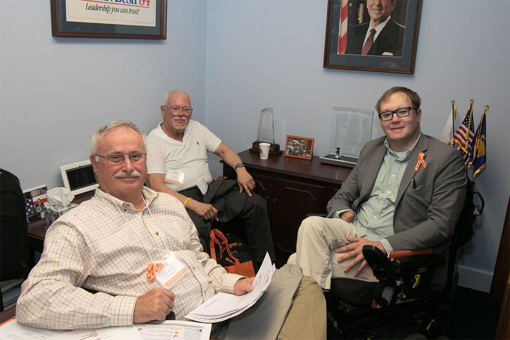 John Morris with Larry and John, preparing for a successful Hill Days