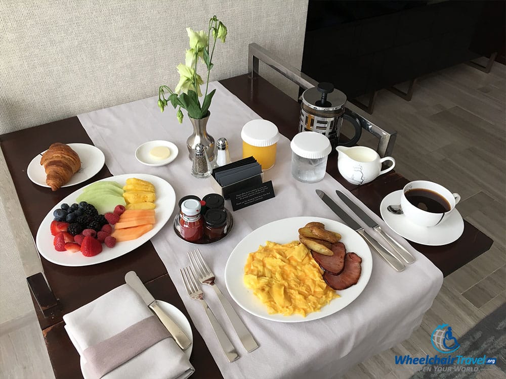 Room service breakfast at Park Hyatt New York