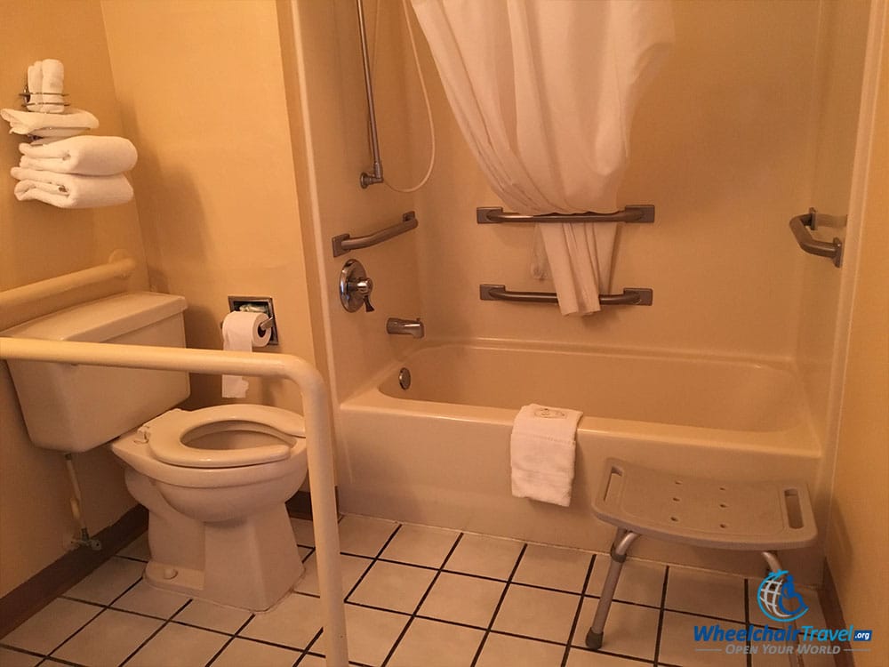 Quality Inn Selma wheelchair accessible bathroom