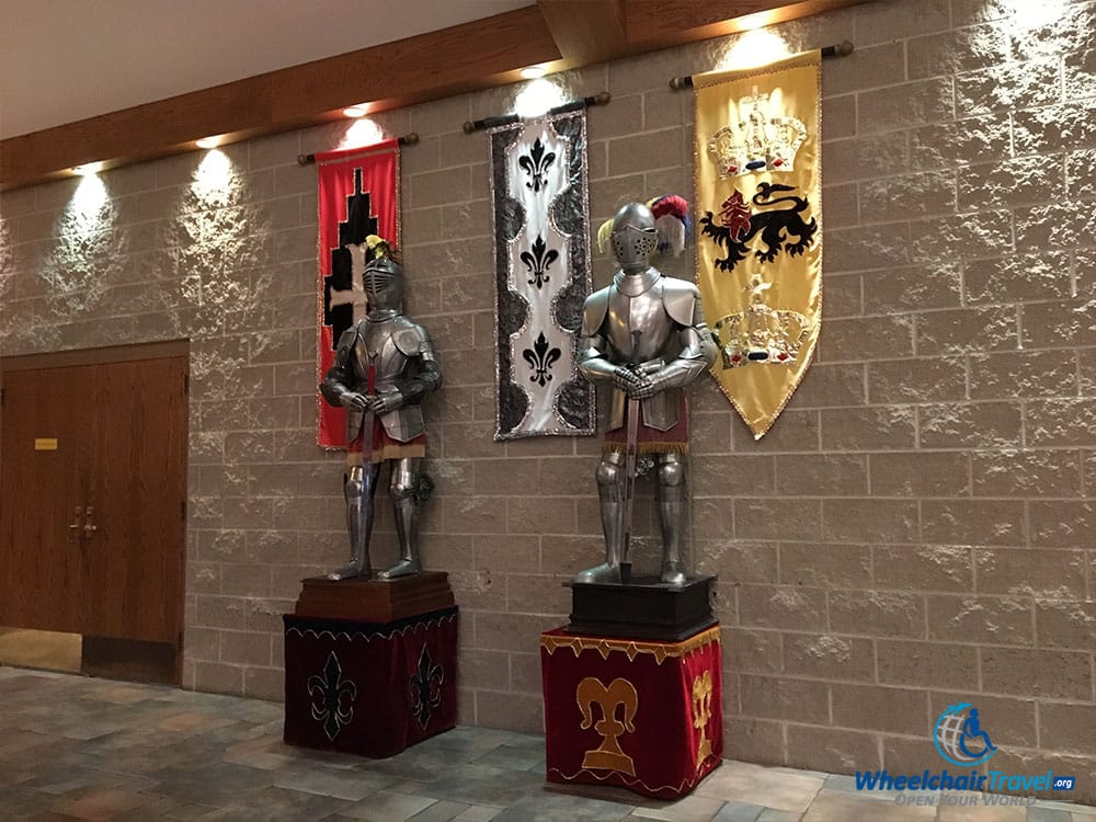 Decorative display inside the Medieval Times castle.