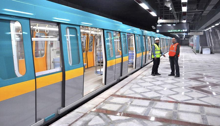 Underground metro train in Cairo, Egypt