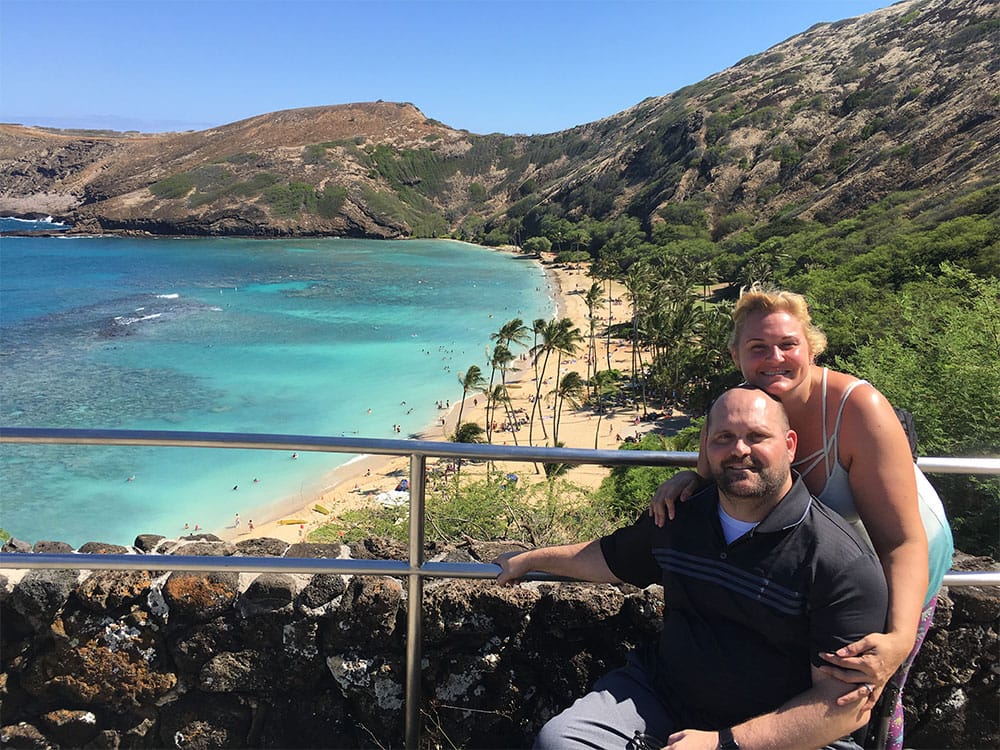 Dawn & Josh Albert on a wheelchair accessible vacation in Hawaii.