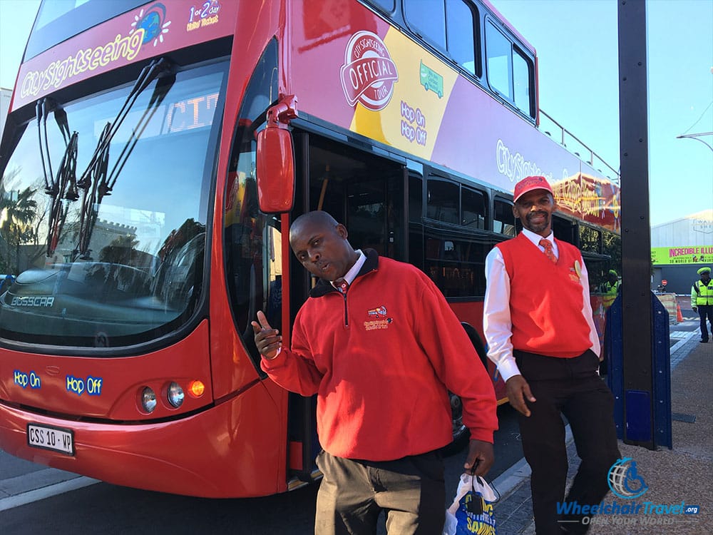 Friendly City-Sightseeing staff in Cape Town.