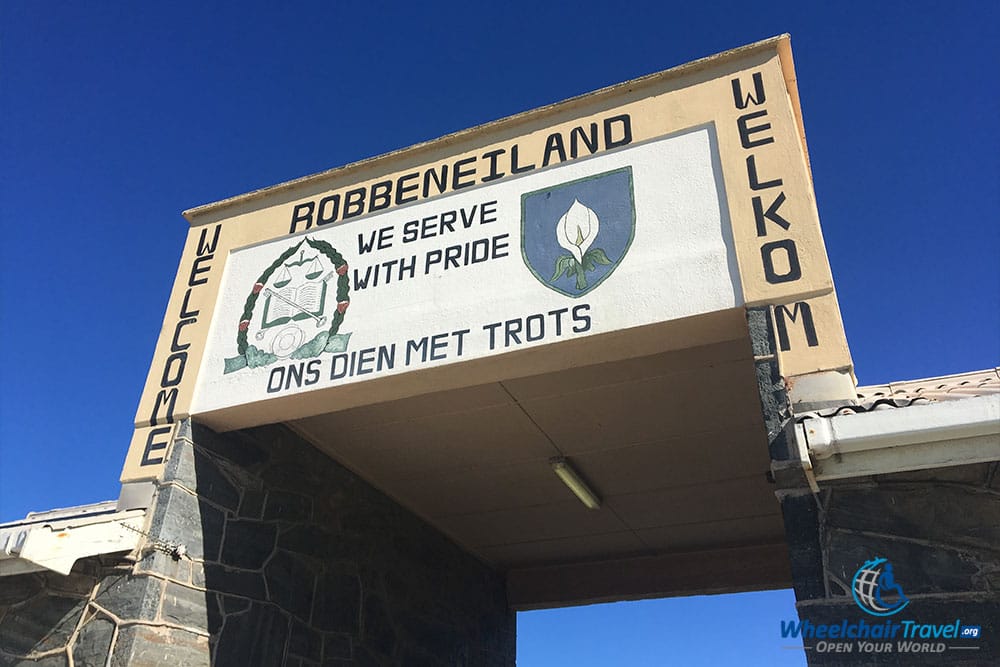 Historic entrance gate to the Robben Island prison complex.