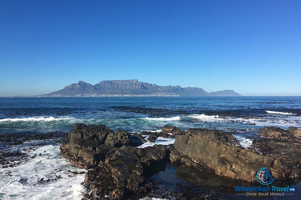 Cape Town, South Africa and Table Mountain, viewed from Robben Island.