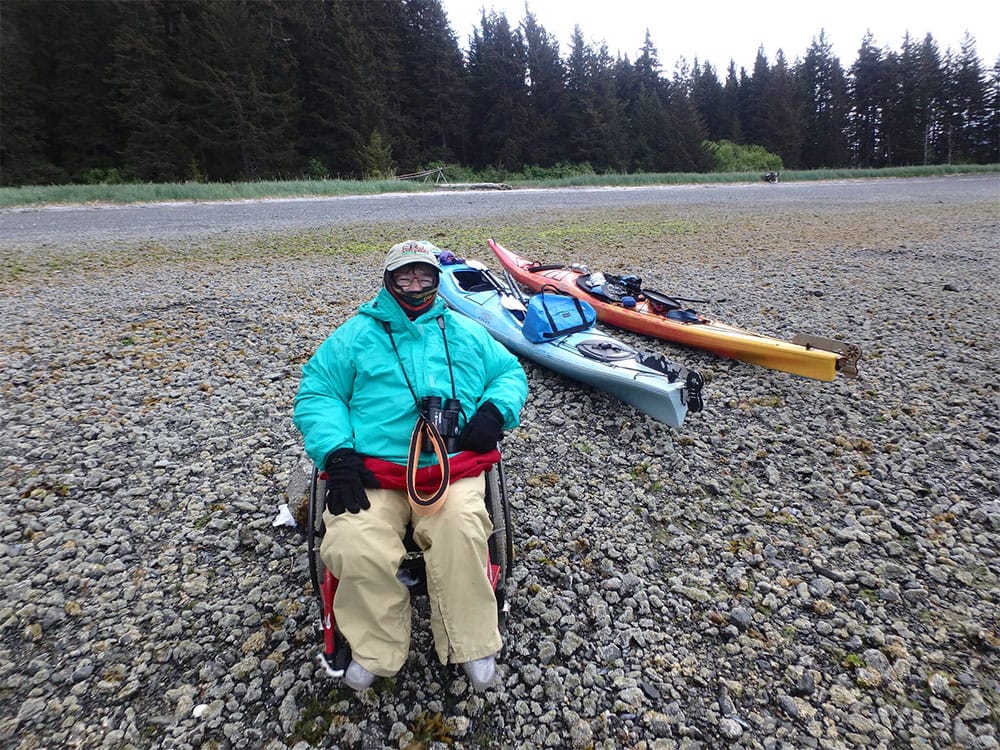 At the campsite in Tutka Bay, Alaska.