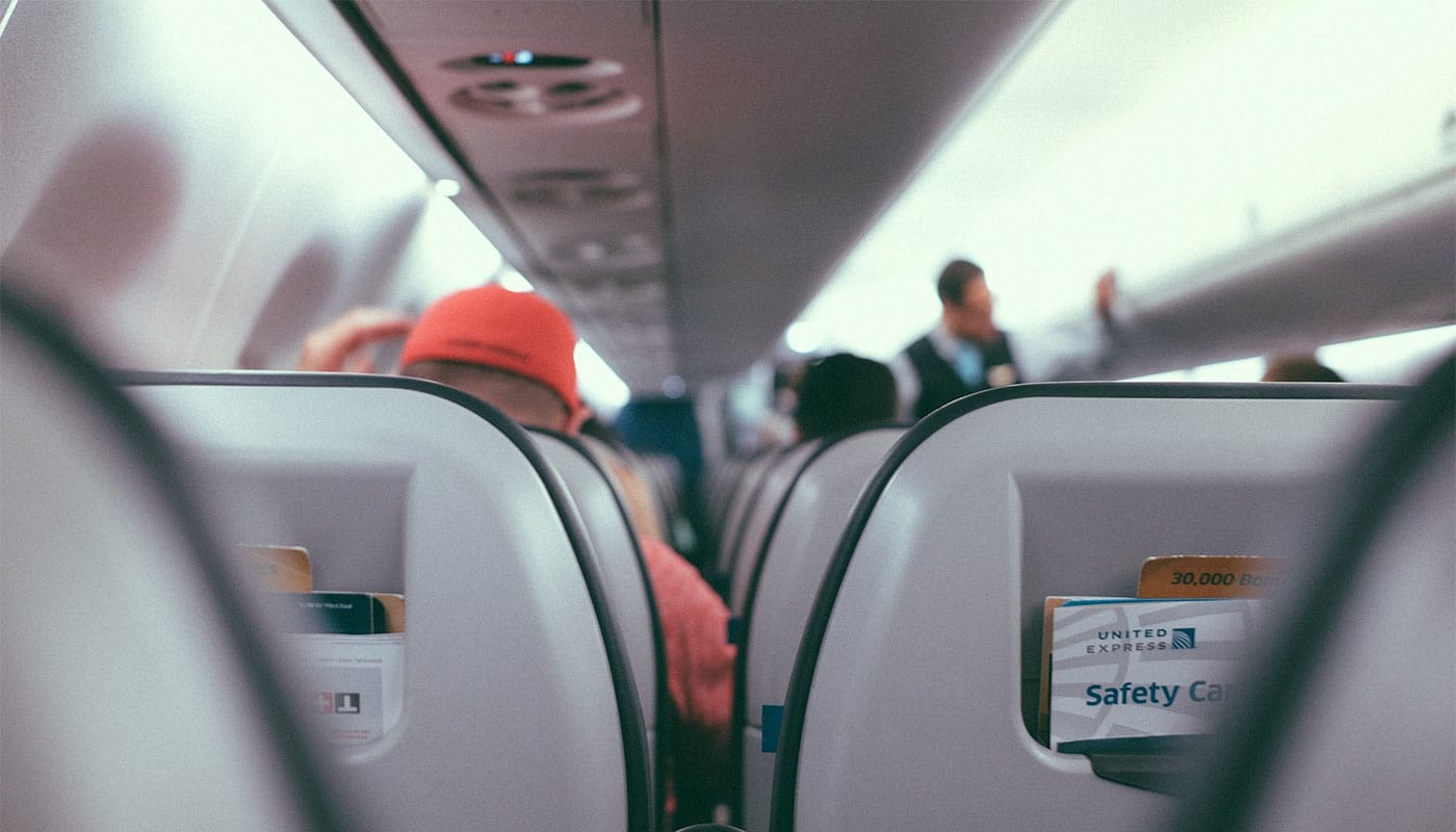 Interior of an airplane.