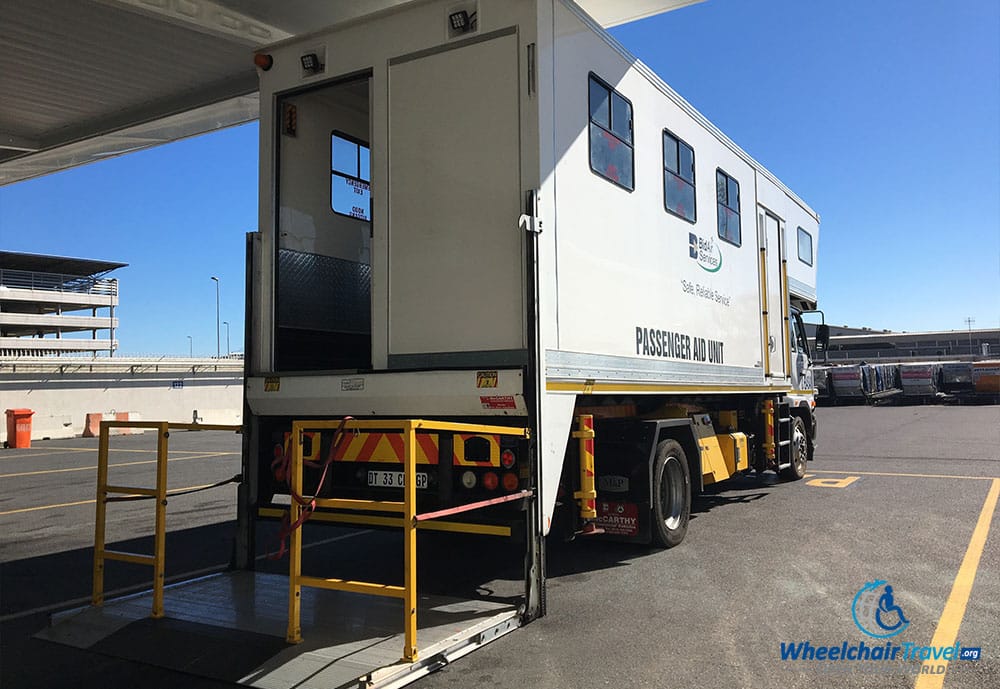 Passenger Aid Units make boarding an airplane easier for wheelchair users.