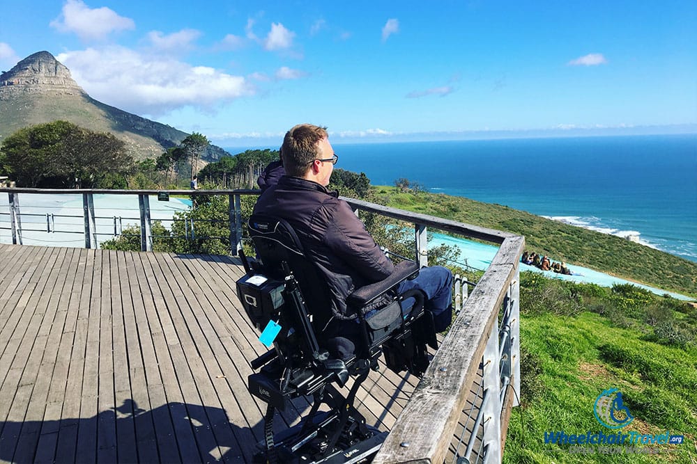 Taking in a view of the ocean from Signal Hill.