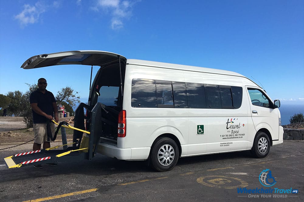 Taxi van with wheelchair lift in Cape Town, South Africa.