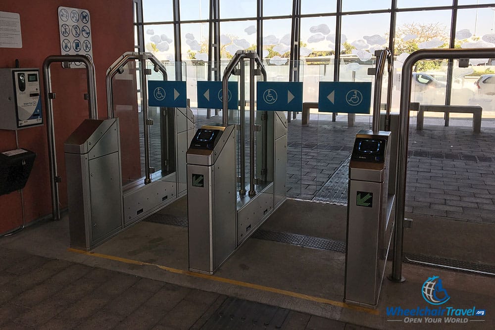 Fare gates at MyCiti bus station.