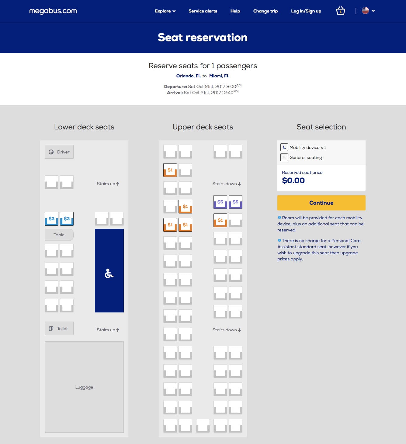 Megabus wheelchair seating chart.